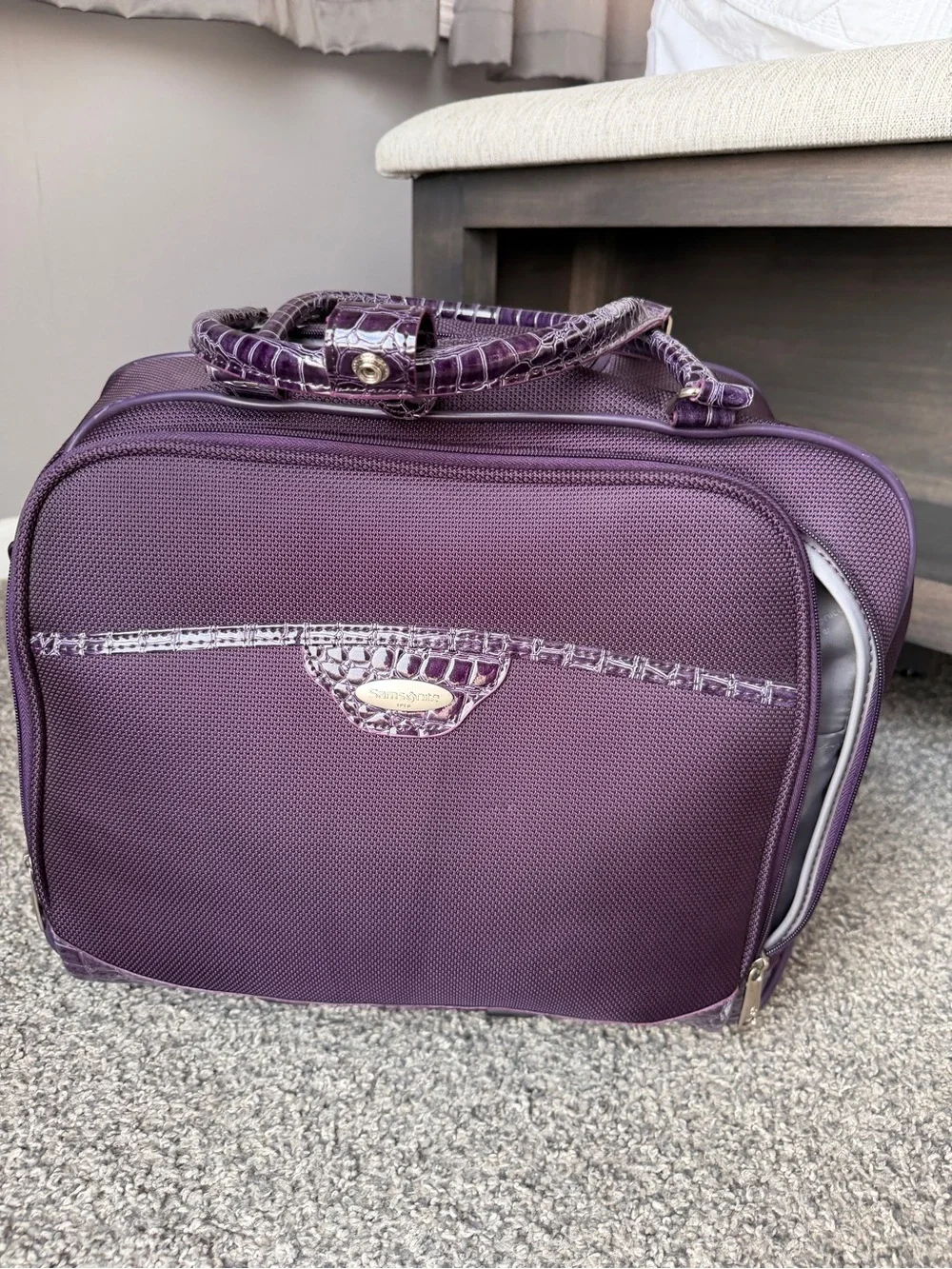 Samsonite Purple Laptop Bag/ Wheeled Carry On luggage